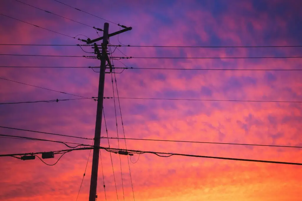 Utility Pole Power Distribution Line